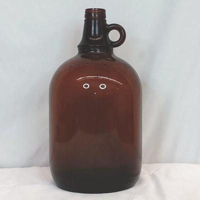 Vintage One Gallon Amber Glass Jug