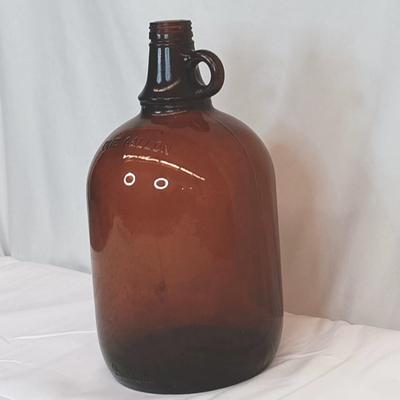 Vintage One Gallon Amber Glass Jug