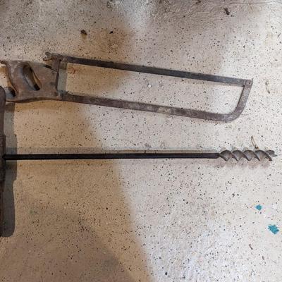 Vintage Hand Tools Saw & Auger