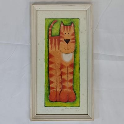 Lot of 2 Framed Cat Prints