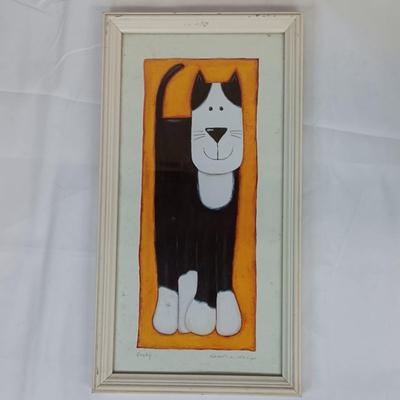 Lot of 2 Framed Cat Prints