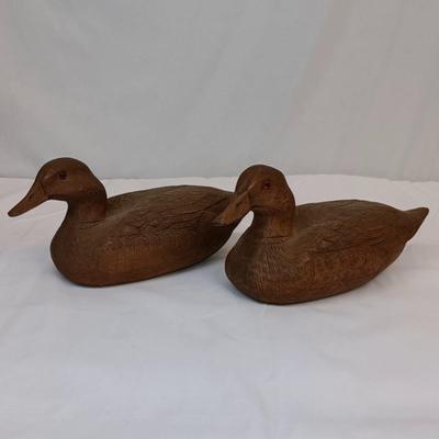 Lot of 2 Hand Crafted Wooden Duck Decoys