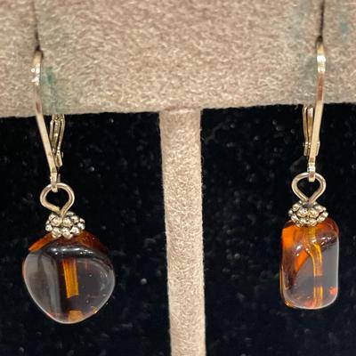 Baltic amber earrings & 925 bracelet