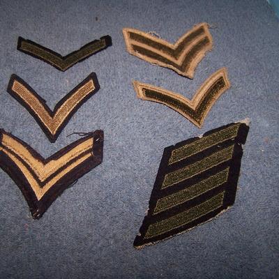 LOT 8 VINTAGE MILITARY PATCHES/STRIPES