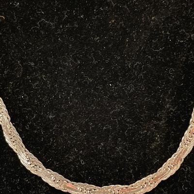 20â€ Braided sterling necklace and heart sterling ring