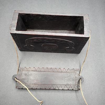 Taiwan Seibu Carved Box w/Strap