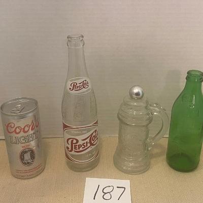 Vintage Bottles and Can