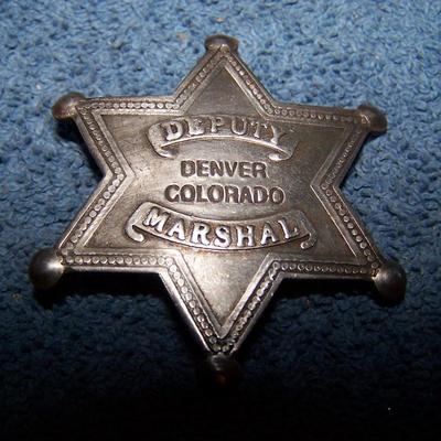 LOT 22 GREAT VINTAGE DENVER DEPUTY MARSHAL STAR BADGE
