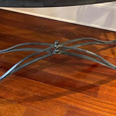 Vintage French Style Wrought Iron and Glass Sofa Table