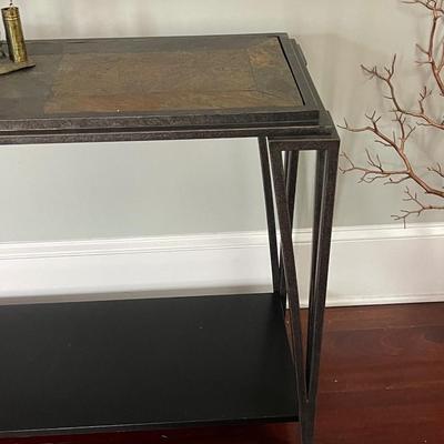 Vintage Metal and Stone Accent Table