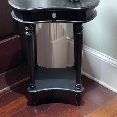 Vintage Wood Side Table with Front Drawer