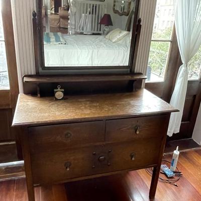 Antique Dresser with Adjustable Mirror