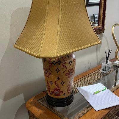 Gorgeous Vintage Wicker Shade Lamp