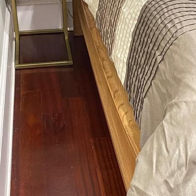 Modern Wood Queen Bed with Firm Foam Mattress
