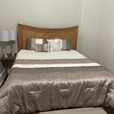 Modern Wood Queen Bed with Firm Foam Mattress