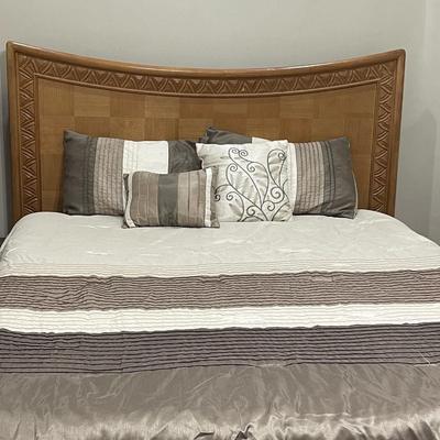 Modern Wood Queen Bed with Firm Foam Mattress