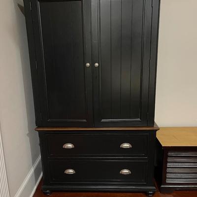 Vintage Solid Wood Armoire - Two Pieces
