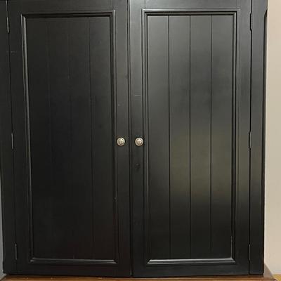 Vintage Solid Wood Armoire - Two Pieces