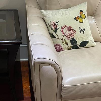 Stunning Champagne Pink Leather Sofa Sleeper Couch