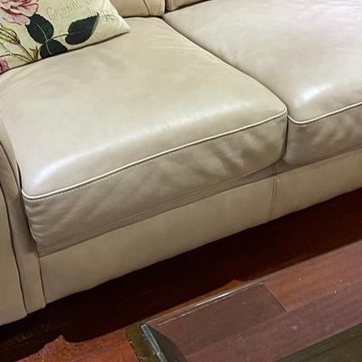 Stunning Champagne Pink Leather Sofa Sleeper Couch