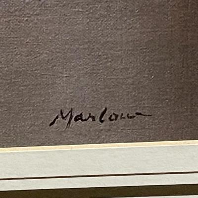 Ken Marlow Framed "Lilies in Delft" Lithograph