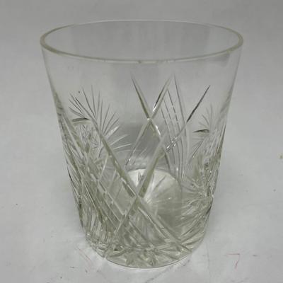 Vintage Cut Crystal Glass Tumbler, Diamond Pattern old-fashioned glasses glass lot 1