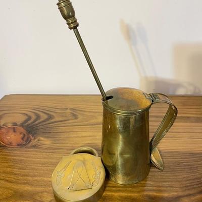 Brass Lock and Brass Fire Starter and Snuff Pot