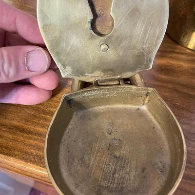 Brass Lock and Brass Fire Starter and Snuff Pot