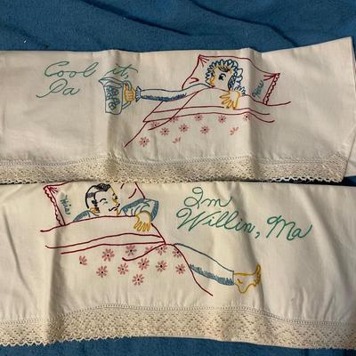 Embroidered Pillow Cases Lot of at Least 10