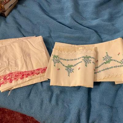 Embroidered Pillow Cases Lot of at Least 10