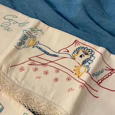 Embroidered Pillow Cases Lot of at Least 10