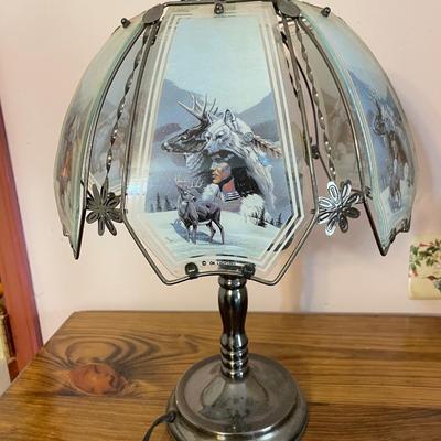 Lamp with Indigenous Scene