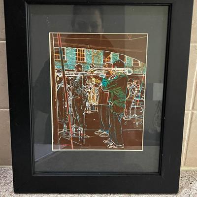 Two Trombone Shorty Framed Art Pieces by Louisiana Artist