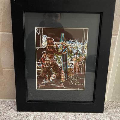 Two Trombone Shorty Framed Art Pieces by Louisiana Artist