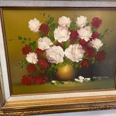 Original Painting of Roses Signed Robert Cox