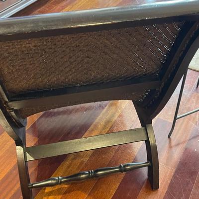 1990's Rattan Scroll Arm Plantation Chair