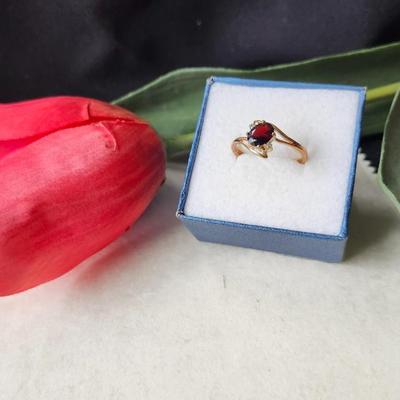 Rubellite Tourmaline & Diamond Ring