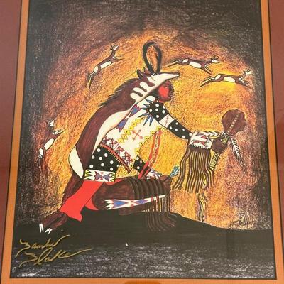SIGNED NATIVE AMERICAN PICTURE