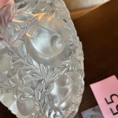 Lalique Frosted Bagatelle Lovebirds Botanical Vase