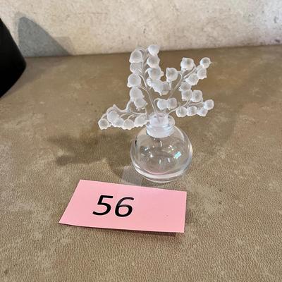 Lalique Crystal Perfume Bottle Clairefontaine Lily Of The Valley Signed EB78