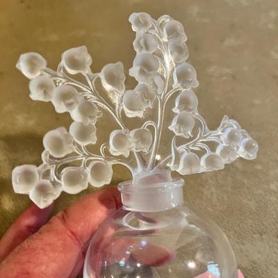 Lalique Crystal Perfume Bottle Clairefontaine Lily Of The Valley Signed EB78