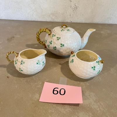 Belleek Shamrock Tea set