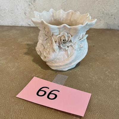 Belleek Applique white on white vase
