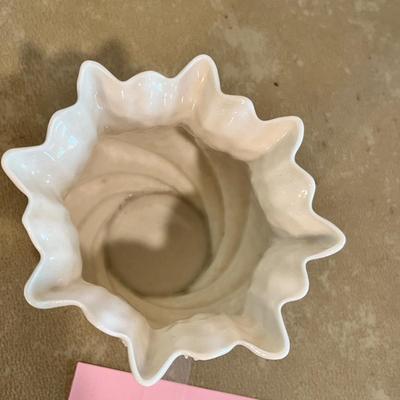 Belleek Applique white on white vase