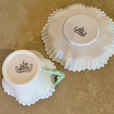 Belleek cup & sauer Pie crust edge