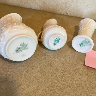 Lot of 3 Belleek Vases/ Ewers