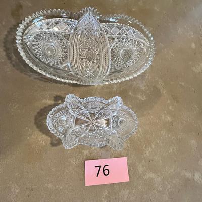 2 cut glass vintage pieces