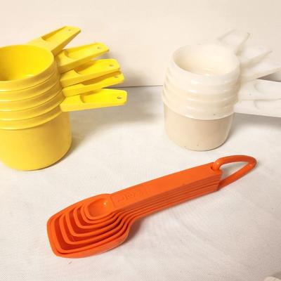 Lot #62 Lot of 3 Sets of Vintage Tupperware Measuring cups/spoons