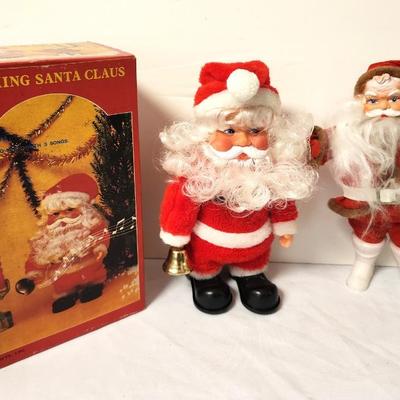 Lot #66 Vintage Walking Santa (70's) in Box along with Vintage "Japan" Santa