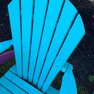 PAIR Blue Weather Proof Adirondack Chairs